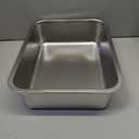 Kirecoo Stainless Steel Cat Litter Box, Small Metal High Sided Cat Pan Box, Indoor Litter Tray, Non Stick, No Smell, Easy to Clean, Pet Toilet Supplies for Cats