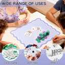 22 in Mini Mahjong Mat for Travel Portable Mahjong Game Mat with 4 Pcs Mahjong Tile Shufflers, Non-Slip Rubber Backing, Foldable Surface & Carry Bag(Lavender)