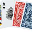 FURWEY Playing Cards 48 Pack,Standard Index,Red and Blue Backs,Large Digital Printing is Easy to Read,BlackjackEuchre, Canasta Card Game, Poker CardsRed/Blue