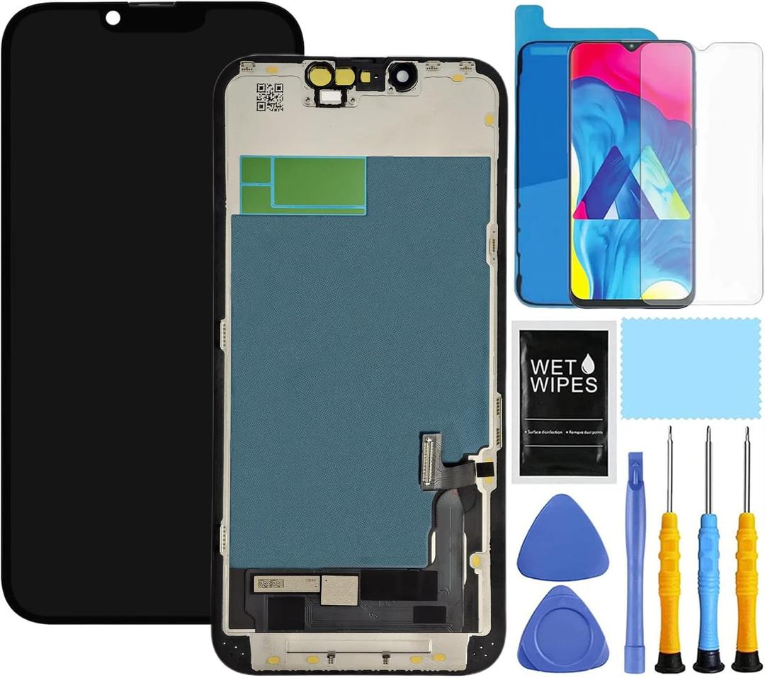 for iPhone 13 Screen Replacement for iPhone 13 Screen Replacement kit for iPhone 13 A2482 A2631 A2634 A2635 A2633 LCD Display digitizer Touch Screen Assembly with Repair Tools Black