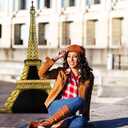 Leinuosen 6 ft Eiffel Tower Cardboard Cutout Stand up Lifesize French Theme Party Decoration Gold Eiffel Tower Photo Prop Backdrop Standup for France Night of Paris Theme Party Birthday Decor