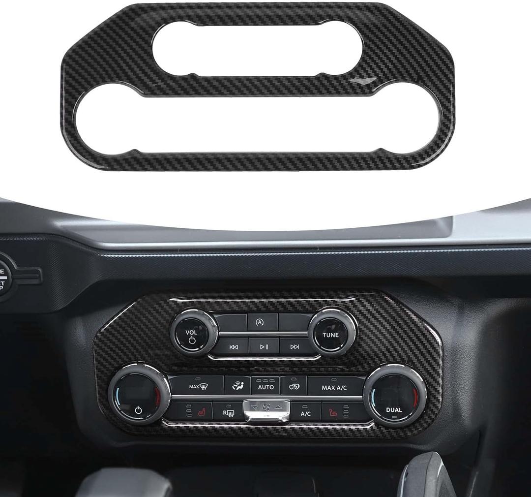 Air Conditioning Switch Panel Cover for Bronco Accessories, Center Console A/C Button Trim for 2021-2025 Ford Bronco, Carbon Fiber