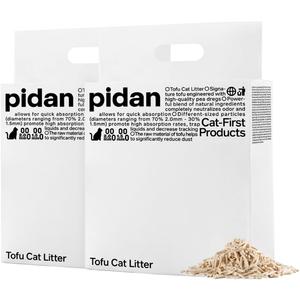 pidan Tofu Cat Litter Clumping,Flushable,Ultra Absorbent and Fast Drying, 100% Natural Ingredients Litter,Solubility in Water,Really Dust-Free,Less Scattering (5.3lb2bags)
