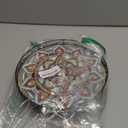 Oak Bohemia Lazy Susan 10.2" Turntable Organizer for Table Top with Ceramic 3D Boho Texture, Round Wooden Lazy Susan for Dining Table Decor, Kitchen, Countertop, Home Decor, Walnut Wood, Farmhouse