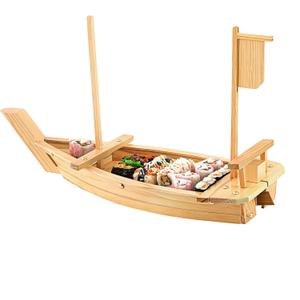 Sushi Boat Serving Tray, 40 Inch Extra Large Sushi Plate Bamboo Boats for Restaurant, Sushi Tray Wood Serving Boat Plate for Food Display
