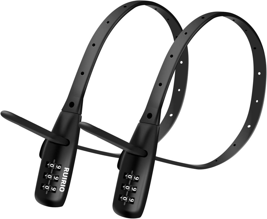 Zip Tie Lock Adjustable Cable Lock for Kids Bike, Fridge, Scooter, Bike Rack, Cabinets, Drawers, Gates, Fences, Helmet,Toolboxes, Lightweight Bicycle Lock, 2 Pack (Black)