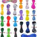 2 x Nylon Cord for Bracelet Making 1.5mm Nylon Cord Rattail Cord 20 Bundles 219 Yard Silk Satin Cord Satin Cord Nylon Cord for Jewelry Making Chinese Knotting Cord Strings for Bracelets