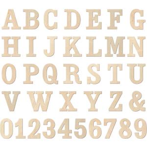 3 Inch 216 Pieces Wooden Letters & Numbers for Crafts Unfinished Wood Alphabet ABC & Numbers 0-9 for Wall Decor