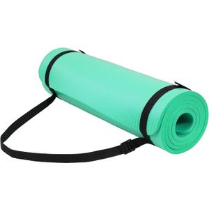 Fitvids Yoga Mat, 1/2-Inch Extra Thick High Density Exercise Mat, Anti-Tear Exercise Yoga Mat with Carrying Strap, Suitable for Various Yoga Exercises (Aqua)