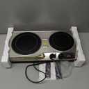 OVENTE Countertop Infrared Double Burner, 1700W Electric Hot Plate and Portable Stove with 7.75" and 6.75" Ceramic Glass Cooktop, 5 Level Temperature Setting and Easy to Clean Base, Silver BGI102S