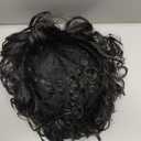 Men's Short Curly Black Wig with Bang Synthetic Cosplay Halloween Costume Party Natural Hair Wig