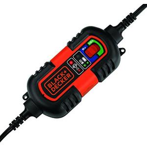 BLACK+DECKER BM3B Fully Automatic 6V/12V Battery Charger/Maintainer with Cable Clamps and O-Ring Terminals, Multi, 1.5 Amp