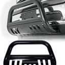 Bull Bar Front Bumper Grille Guard Replacement for 2019-2024 Ram 1500, Bull Bar for 2019 2020 2021 2022 2023 2024 Ram 1500, 3" BullBar Grille Heavy-Duty Steel with Removable Skid Plate,Black