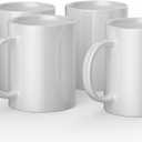 Cricut Blank Mug, Ceramic-Coated, Dishwasher & Microwave Safe, 15 Oz Sublimation Ready Mugs, Ideal for Crafts and Printing, 6 Count, White (14.4 Ounces)