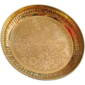BHAVICREATION Puja Thali Puja Plate Brass Puja Plate Brass (6 x 6 inch)