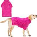 KOOLTAIL Thermal Knitted Dog Sweater for Small Medium Large Dogs, Turtleneck Cable Knit Doggy Winter Coat Warm Clothes Sweatshirt Outfits for Cold Weather,Pullover Pet Jumper for Puppy Cats Rose, Size XL