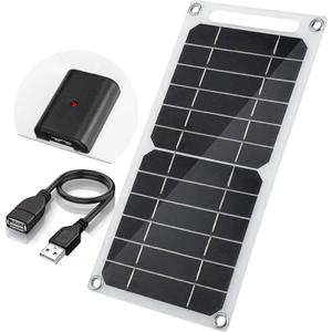 Mini 5V 6W USB Solar Panel, Portable 5 Volt 6 Watt High Efficiency Monocrystalline Solar Panel Charger with 55inch Cable for Cellphone Camera Fan Camping Lantern etc.