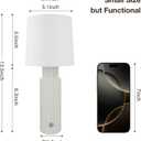 Cordless Modern Resin Table lamp, Fluted Column Base, 5200-mAh Rechargeable Battery, 3-Level Brightness, Build-in Integrated LED 320 Lumen Max, for Bedside Desk Nightstand Light