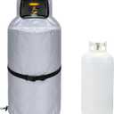 40 lb Propane Tank Cover, Thickened Built-in Anti-Freezing Felt Openable top, Waterproof, Dustproof, UV-Resistant and Frost-Resistant for 40 Gallon Propane Tank Outdoor Protection, Silvery