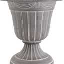 PL20WW Indoor/Outdoor Classic Traditional Plastic Urn Planter, Whitewash, 10" x 12", White Wash