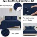 CozyLux Full Size Comforter Sets Navy Blue - 7 Pieces Bed in a Bag Full, Oeko-Tex Certified Bed Set, All Season Soft Bedding Set with Down Alternative Comforter, Sheets, Pillowcases & Pillow Shams