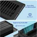 4x12 Floor Regsiter Vent Covers for Home Floor Wall Ceiling - Black with Screws for Easy Installation - Heavy Duty Steel Walkable Finish for Quiet Adjustable Air Vent Cover 4 x 12- 5 Pack