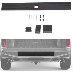 ECOTRIC Center Tailgate Molding Trim Compatible with 2015-2020 Ford F150 F-150 Replacement for FL3Z9940602B FO1904135 Flexible Flex Step Cap Top Trim Protector Cover w/Release Button