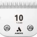 Andis  64315, Ceramic Edge Detachable Pet Clipper Blade  Carbon-Infused Steel with Sharp Cutting Tech, Runs Cooler & Stays Sharper, Resists Rust & Heat, Size-10 - Fits AG, AGC & BDC Series, Chrome