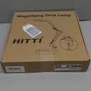 HITTI 10X Magnifying Glass with Light, 1,800 Lumens Stepless Dimmable, 3 Color Modes, 4.2 Real Glass Lens LED Desk Lamp & Clamp, Magnifier Light and Stand for Crafts, Soldering, Fly Tying, Close Work (Black)