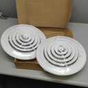Therwen 2 Pcs Fits 10 Inch Neck Air Duct | White Round Diffuser Vent Cover | Steel Round Air Supply Diffuser for Ceiling Outer Dimension: 13-15/16"