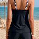Daci Women's Underwire Tankini Swimsuit - Two Piece Tummy Control Bathing Suits with Pockets Shorts Push Up Swimwear 2026 (Black, M)