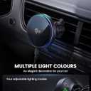 Lamicall 15W for QI2 Magsafe Car Mount Charger - RGB LED360 Wireless Car Phone Holder Vent Dashboard, Hands Free Magnetic Phone Holder for Car Charging for iPhone 17 Air Pro Max Plus 16 15 14 13 12