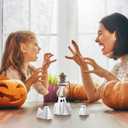 3 Pcs Resin Ghost Decor Halloween Horned Ghost, Cat, Dog Figurines Cute Farmhouse Tiered Tray Coffee Table Centerpieces Shelf Mantel Display Collections