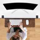 Keyboard Tray Under Desk with Drawer,26.77" X 11.81"Large Size Keyboard Tray with C Clamp-on Mount, Easy to Install, for Home Office (Mahogany)