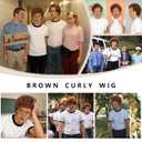 Brown Curly Wig with Glasses for Men's Costume Brown Afro Curly Wig 70s 80s Funny Wigs for Retro Halloween Cosplay Party Use