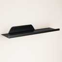 Floating Shelf for Wall, Off Center Metal Shelf for Decor, Modern Wall Shelf for Storage with Lip, Hanging Shelf for Living Room Bedroom Bathroom Kitchen Plants(Black, 20"), 20in