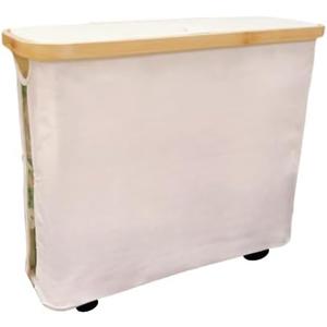 Toilet Paper Storage Basket with Lid, Large Capacity for 12 Rolls, Stackable and Foldable Freestanding Paper Towel Holder - Space Saving Modern Beige Design