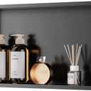 QAOYEDE Shower Niche No Tile Needed 24"x12", Stainless Steel Niche for Shower, Recessed Shower Shelf for Bathroom Storage, Nano Black