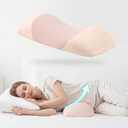 Lumbar Support Pillow for Sleeping,Premium Memory Foam Lower Back Pain Relief Bed Rest Support Pillows for Car Bed,Couch,Waist Support Care Cushion,Sleep Lumbar Pillow (Light Pink)