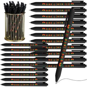Cholemy 300 Pcs Happy Juneteenth Day Pen Bulk Juneteenth Party Favors 1865 Black American Independence Ballpoint Pens Black Ink Retractable Freedom Gifts for African American Celebration Party Favors