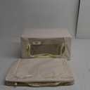 Sorbus Storage Bins with Metal Frame - Stackable & Foldable Clothes Organizer Bags - Oxford Fabric Storage Containers with Large Clear Window & Carry Handles Organization for Bedding Linen & Clothing (2 Pack, Beige)