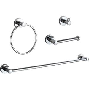 BGL Bathroom Accessory Set Chrome 4 Pieces Bathroom Towel Rack 24 Inches Adjustable Bathroom Hardware Set