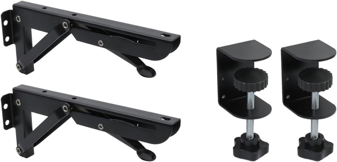 Bitray Desk Extender Clamp Bracket Foldable Bracket Desk Tray Bracket for Desk PC Keyboard Desk Keyboard Tray Black Punch Free Keyboard Tray Clamp Fits 0.5"-2.2" Thick (Small)