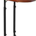 Premium Adjustable C-Shaped End Table for Couch, Mini Side Tables for Sofa, Small Coffee Table with Metal Frame, Beautiful and Practical Sidekick for Your Living Room, Bedroom, Bedside, Rustic Brown