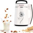 Moongiantgo Automatic Soy Milk Maker 37.2oz 1100ml, 8 in 1 Nut Milk Maker with Self-Cleaning/Boil Water/Recipe, Homemade Almond Milk Machine, Plant Based Milk, Juice Beverages Maker, 110V