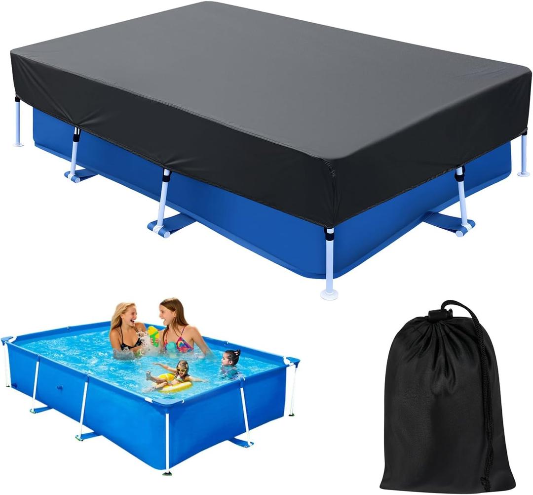 102 x 67 in Rectangle Pool Cover 8x5 for Above Ground Pool Covers Drawstring Design for 8 ft Rectangular Frame Pools 8.5 x 5.6 ft Rectangle Winter Pool Cover Ideal for Heater Above-Ground Pool