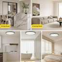 1pack 24 Inch Remote Control Dimmable Large LED Flush Mount Ceiling Light, 50w Led Ceiling Light, 2700K-6000K Selectable 4980lm Ceiling Lights, Super Slim Led Light Fixture for Bedroom Kitchen(Black)