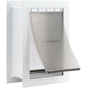 PetSafe Wall Entry Pet Door - Rust-Free Telescoping Frame - Easy Install for Interior & Exterior Walls 4 3/4" - 7" Thick - Medium - for Pets Up to 40 Lb