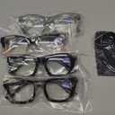 CCVOO +3.25 Oprah Style Reading Glasses for Women, Eyeglasses, Blue Light Readers for Women, Computer Eye Glasses (Black+black and Pink + Black Leopard + Grey)