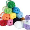 Mira HandCrafts 12 Acrylic Yarn Skeins - Crochet and Knitting Starter Kit for Colorful Arts and Crafts with 1,312 Yards of Multicolored Thread - Make Amigurumi, Granny Squares, Scarves, and Throws